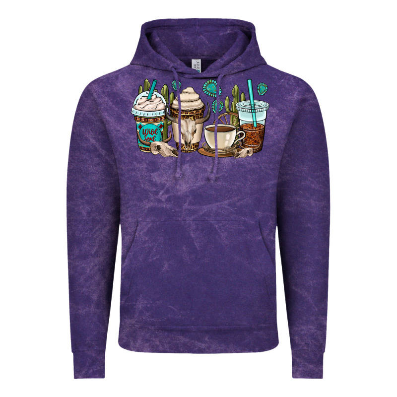 Bull Skull Coffee Cups Vintage Hoodie by OliviaCreatesArt | Teevron