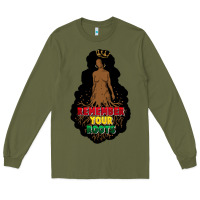 Army Green Remember your roots Long Sleeve Tee - FaDigitalArtStudio