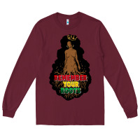 Burgundy Remember your roots Long Sleeve Tee - FaDigitalArtStudio