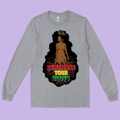 Remember Your Roots Long Sleeve Tee Designed By Fadigitalartstudio