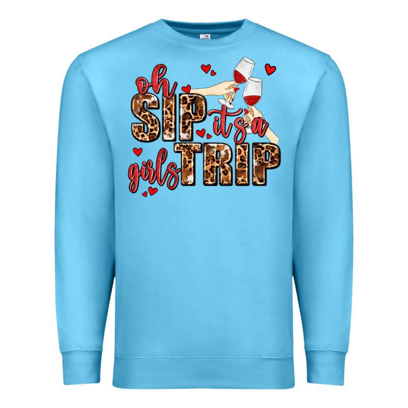Oh Sip Its A Girls Trip Premium Sweatshirt by AdoDesignShop | Teevron