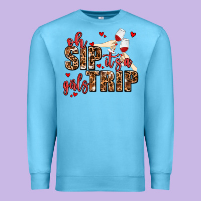Oh Sip Its A Girls Trip Premium Sweatshirt Designed By Adodesignshop