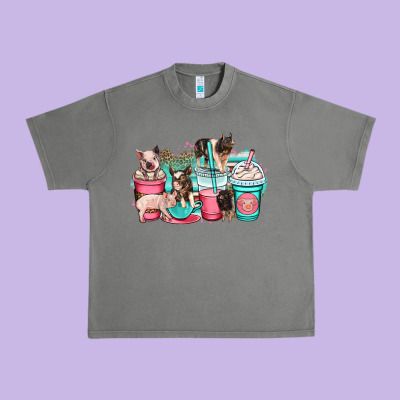 Pig Coffee Cups Urban Heavy Tee Designed By Oliviacreatesart