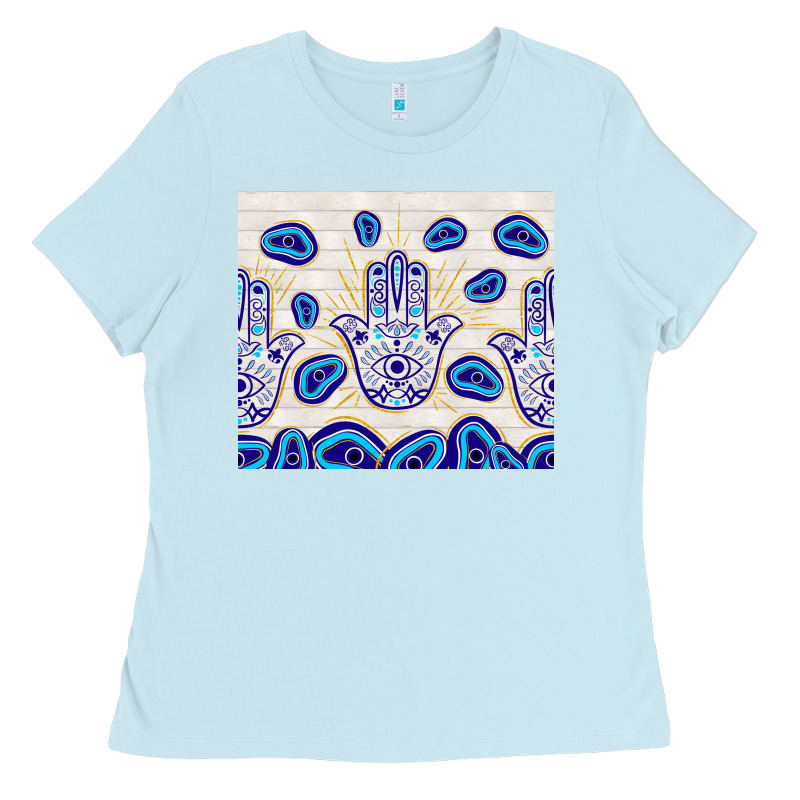 Evil Eyes With White Wooden Pattern Ladies Tee by TumblerDesignByShophia | Teevron