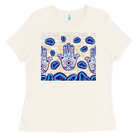 Bone evil eyes with white wooden pattern Ladies Tee - TumblerDesignByShophia
