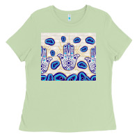 Matcha evil eyes with white wooden pattern Ladies Tee - TumblerDesignByShophia