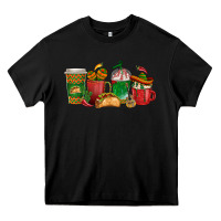 Black Tacos Coffee Cups Heavy Core Tee - texasbilliewilder