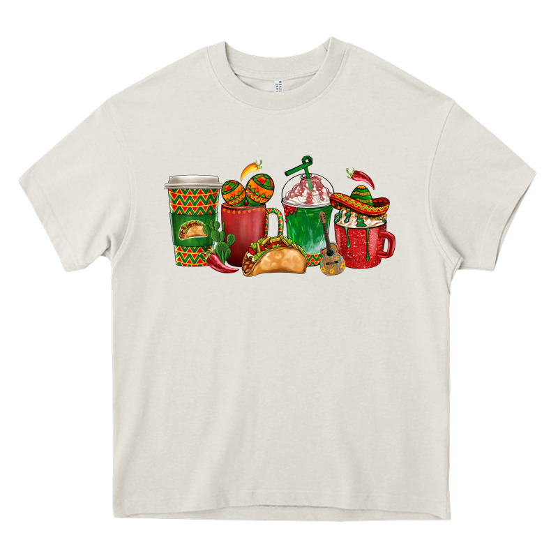 Tacos Coffee Cups Heavy Core Tee by texasbilliewilder | Teevron