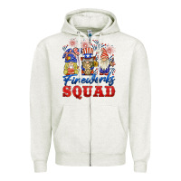 Oatmeal Heather fireworks squad Zipper Hoodie - BarkalooDesign