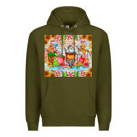 Army Green christmas coffee class Premium Hoodie - CowhideDigitalArt