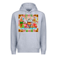 Heather Grey christmas coffee class Premium Hoodie - CowhideDigitalArt