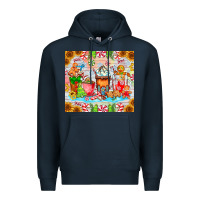 Navy christmas coffee class Premium Hoodie - CowhideDigitalArt