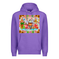 Purple christmas coffee class Premium Hoodie - CowhideDigitalArt