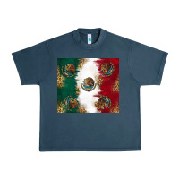 Midnight Navy Mexican Flag Urban Heavy Tee - RanaPortraitStore
