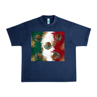 Navy Mexican Flag Urban Heavy Tee - RanaPortraitStore