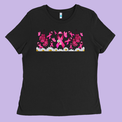 Cancer Ribbon With Daisy Ladies Tee Designed By Tumblerdesignbyshophia