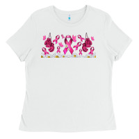 White cancer ribbon with daisy Ladies Tee - TumblerDesignByShophia