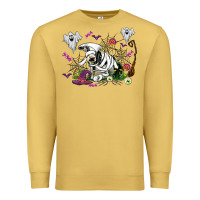 Antique Gold halloween cow and ghosts Premium Sweatshirt - AdoDesignShop