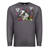 Charcoal Heather halloween cow and ghosts Premium Sweatshirt - AdoDesignShop