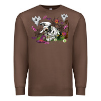 Chestnut halloween cow and ghosts Premium Sweatshirt - AdoDesignShop