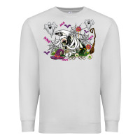 Dove Grey halloween cow and ghosts Premium Sweatshirt - AdoDesignShop