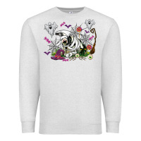Oatmeal Heather halloween cow and ghosts Premium Sweatshirt - AdoDesignShop