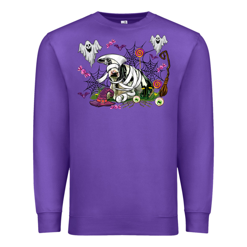 Halloween Cow And Ghosts Premium Sweatshirt by AdoDesignShop | Teevron