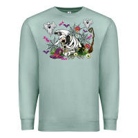 Seafoam halloween cow and ghosts Premium Sweatshirt - AdoDesignShop