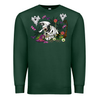 Sports Green halloween cow and ghosts Premium Sweatshirt - AdoDesignShop