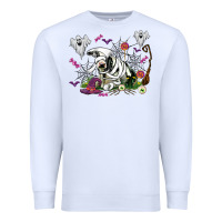 White halloween cow and ghosts Premium Sweatshirt - AdoDesignShop