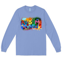 Colony Blue Au-some dad Autism Long Sleeve Tee - FaDigitalArtStudio