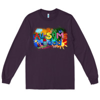 Plum Au-some dad Autism Long Sleeve Tee - FaDigitalArtStudio