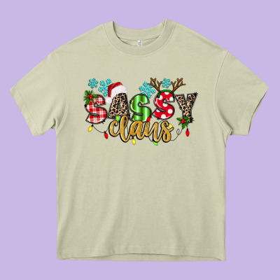 Sassy Claus Heavy Core Tee Designed By Texasbilliewilder