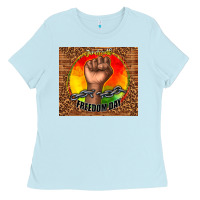 Baby Blue juneteenth freedom day Ladies Tee - TumblerDesignByShophia