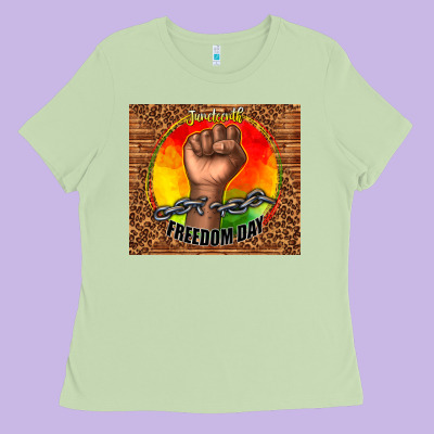 Juneteenth Freedom Day Ladies Tee Designed By Tumblerdesignbyshophia
