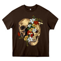 Chocolate Brown nature skull Heavy Core Tee - RanaPortraitStore