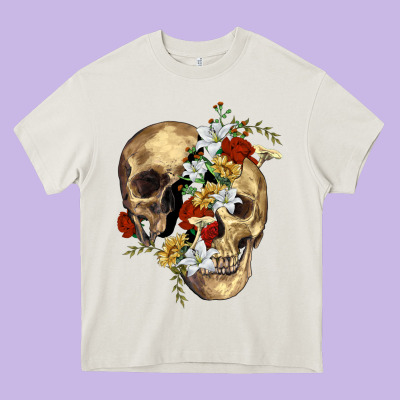 Nature Skull Heavy Core Tee Designed By Ranaportraitstore
