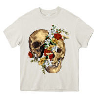 Cream nature skull Heavy Core Tee - RanaPortraitStore