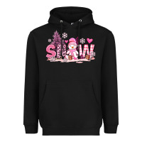 Black pink snowman and snow Heavyweight Hoodie - AdoDesignShop