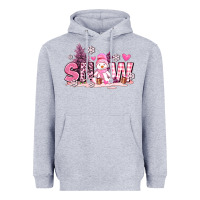 Heather Grey pink snowman and snow Heavyweight Hoodie - AdoDesignShop