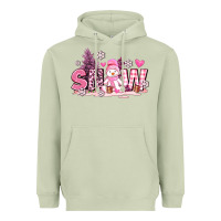 Matcha pink snowman and snow Heavyweight Hoodie - AdoDesignShop