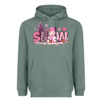 Sage pink snowman and snow Heavyweight Hoodie - AdoDesignShop