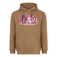 Toasted Coconut pink snowman and snow Heavyweight Hoodie - AdoDesignShop