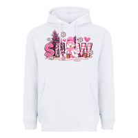 Pink Snowman And Snow Heavyweight Hoodie | Teevron