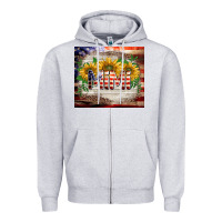 Heather Grey patriotic mimi tumbler Zipper Hoodie - BarkalooDesign