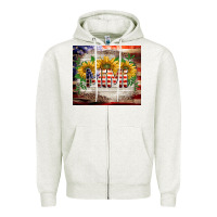 Oatmeal Heather patriotic mimi tumbler Zipper Hoodie - BarkalooDesign