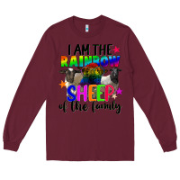 Burgundy I am the rainbow sheep of the family Long Sleeve Tee - FaDigitalArtStudio