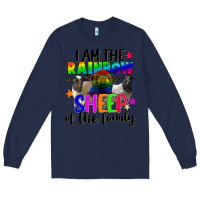 Navy I am the rainbow sheep of the family Long Sleeve Tee - FaDigitalArtStudio