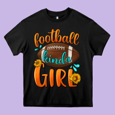 Football Kinda Girl Heavy Core Tee Designed By Nancycooperartshop