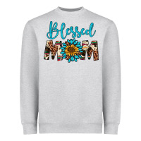 Heather Grey blessed mom Heavyweight Sweatshirt - Artiststas